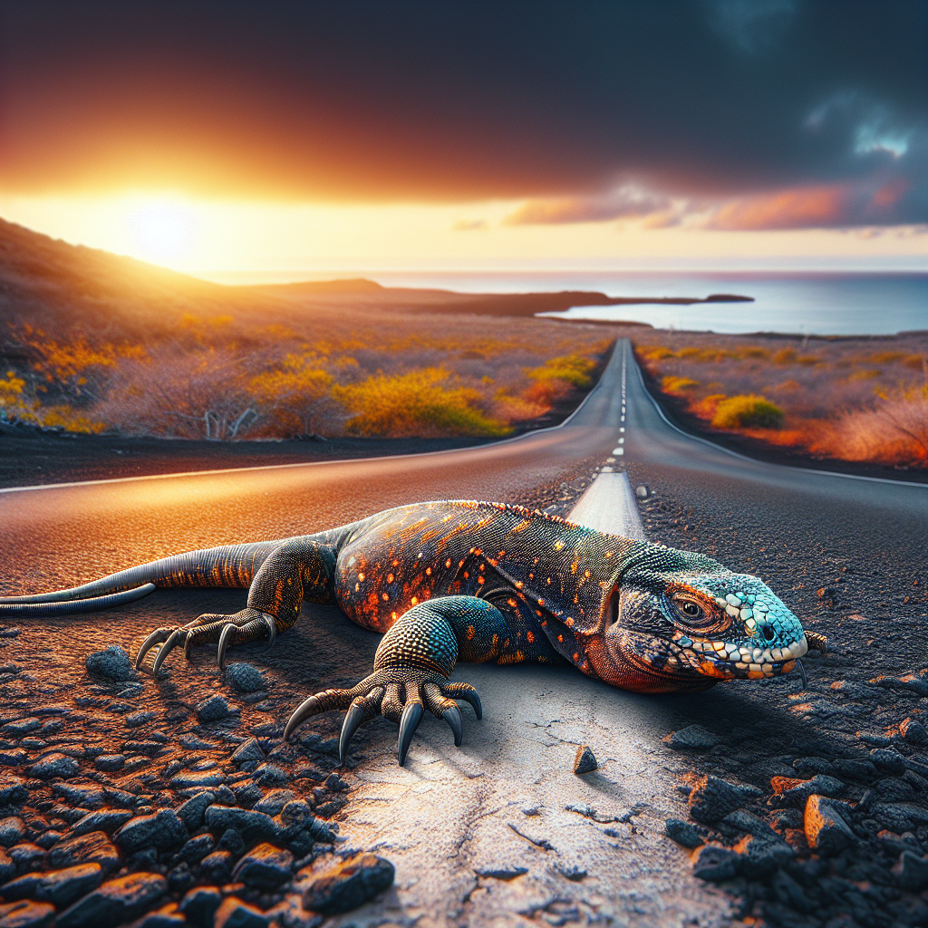 You are currently viewing Lizard road mortality Galapagos